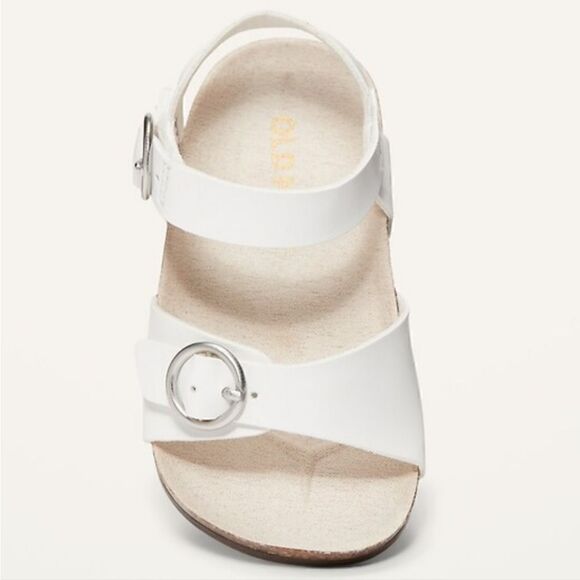 Old Navy New With Tag Size 0-3 Months Faux-Leather Double-Buckle Sandals - Picture 3 of 10